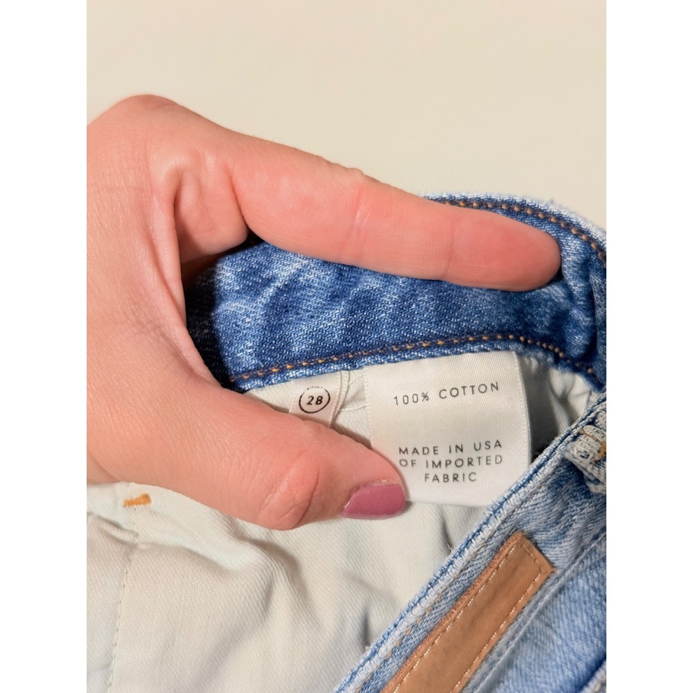 GRLFRND Carla Super High-Rise Bell Jean Gonna Fly Now Light Wash‎ Distressed 28 - Picture 6 of 6
